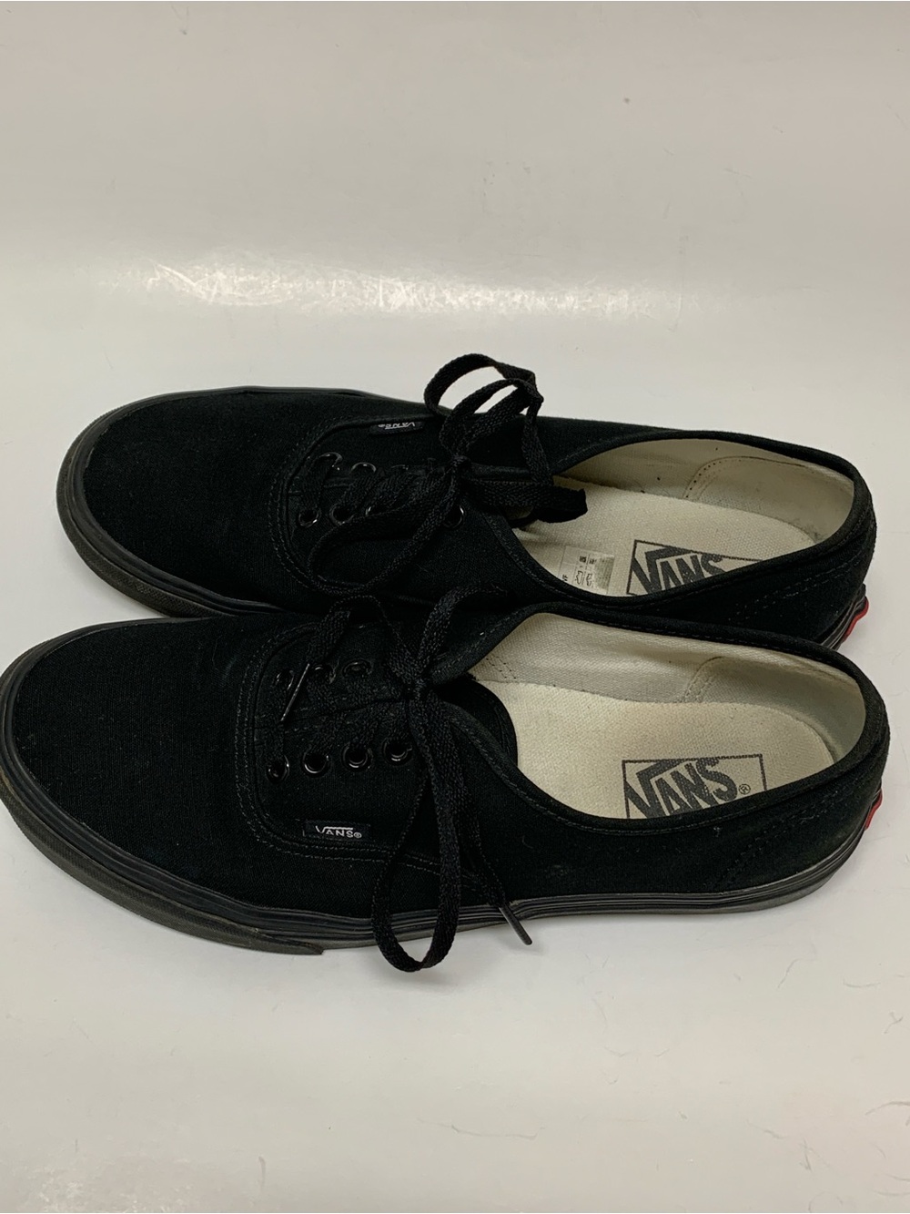 VANS Black Canvas Low-top Lace Up Sneakers Skate Shoes Size 10.5 - Picture 3 of 14